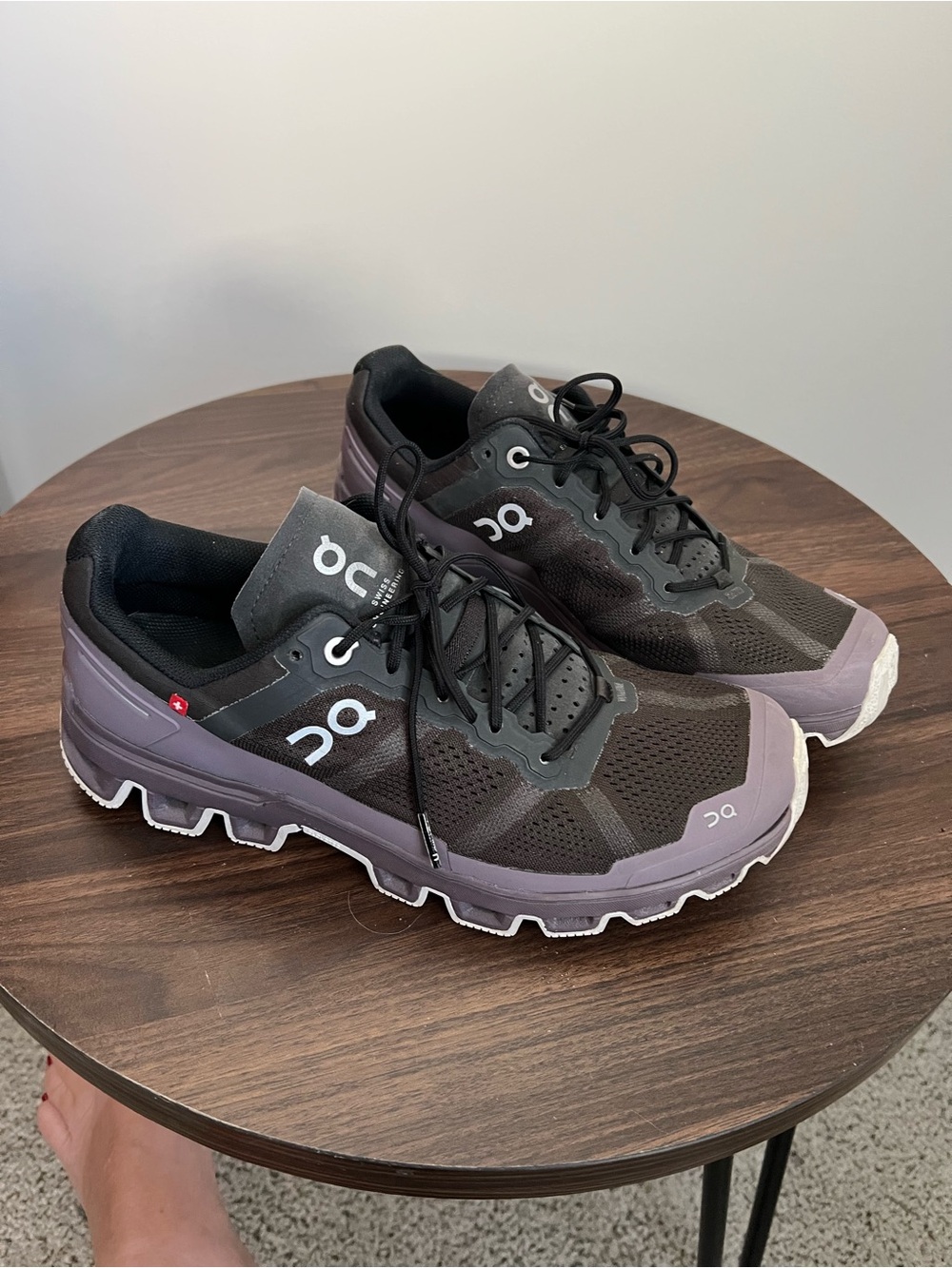 On Running women’s Cloudvista Black with Purple Trail Shoes